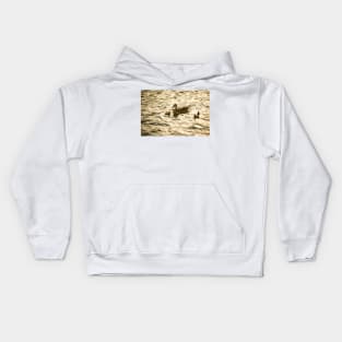 Baby Mallard and Mother Kids Hoodie